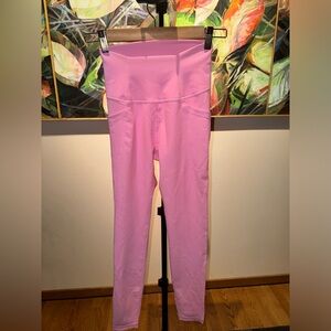 Wilo The Label Pink Ribbed 7/8 Leggings with side pockets Size XS